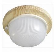 Ecola Светильник IP65 круг накладной дерево Клен матовый 220*84